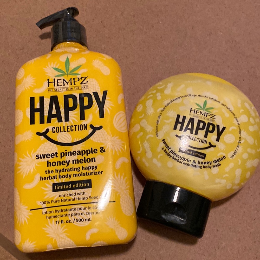 Hempz Happy collection moisturizer and body wash